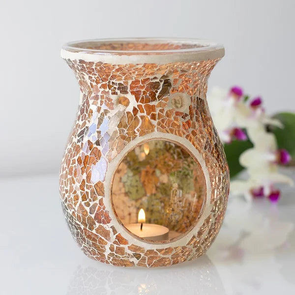 Brown Crackle Glass Wax Warmer