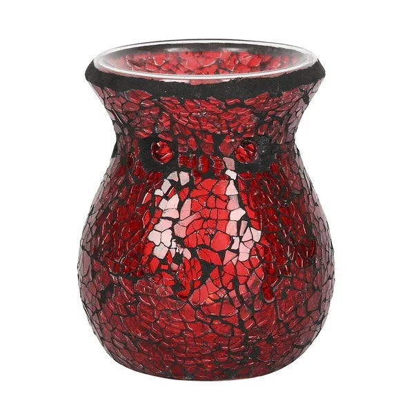 Red Crackle Glass Wax Warmer