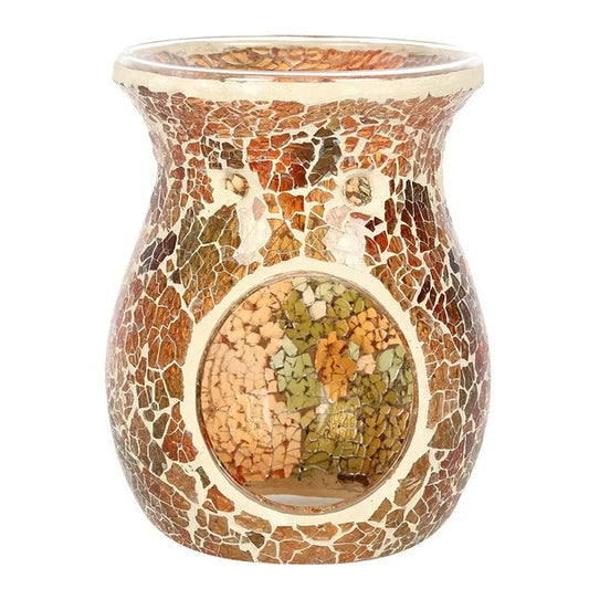 Brown Crackle Glass Wax Warmer